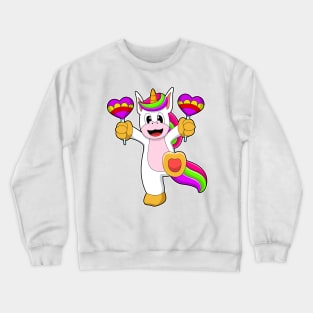 Unicorn with Hearts Crewneck Sweatshirt